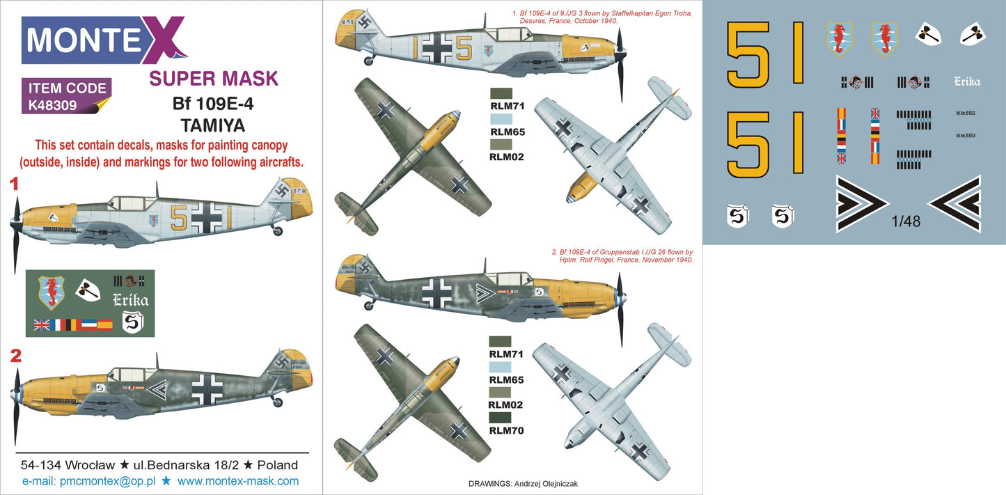 Montex MXK48309 1:48 Messerschmitt Bf-109E-4