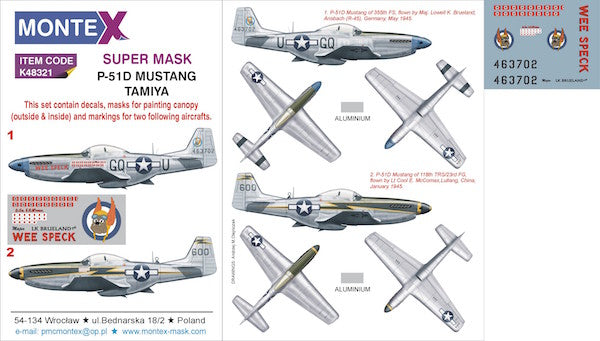 Montex MXK48321 1:48 North-American P-51D Mustang