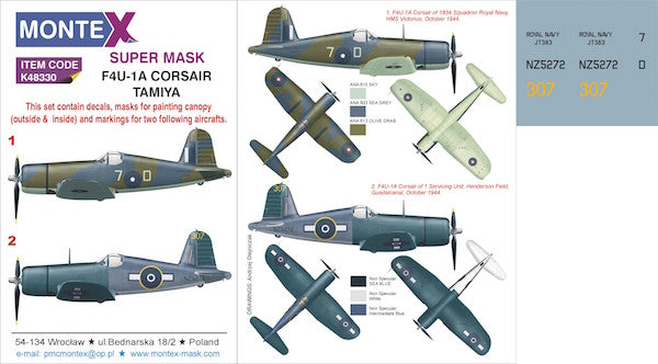 Montex MXK48330 1:48 Vought F4U-1A Corsair