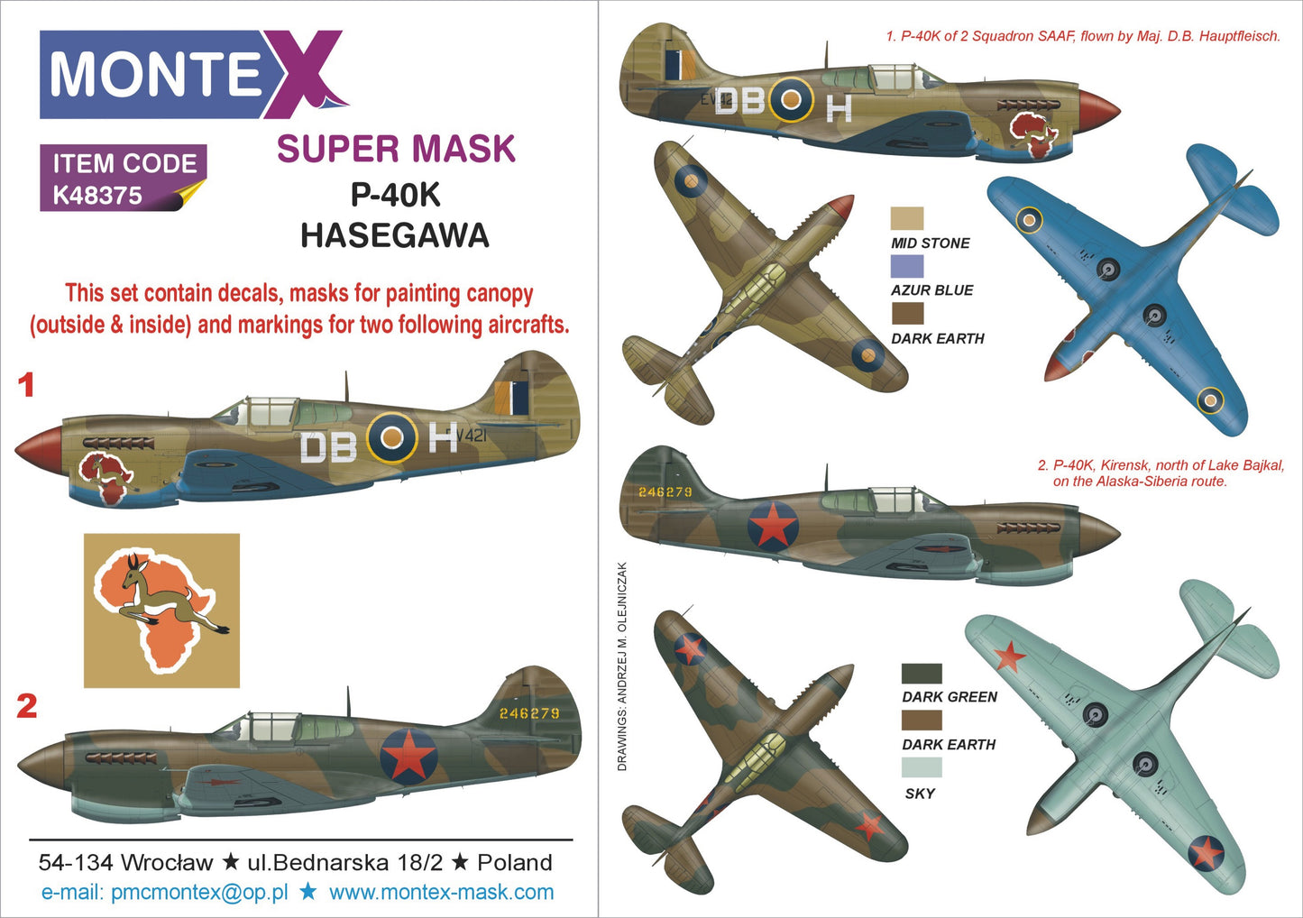 Montex MXK48375 1:48 Curtiss P-40K Warhawk