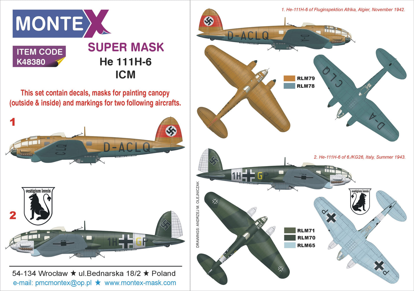 Montex MXK48380 1:48 Henkel He-111H-6