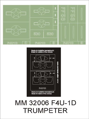 Montex MXMM32006 1:32 Vought F4U-1D Corsair canopy frame paint masks