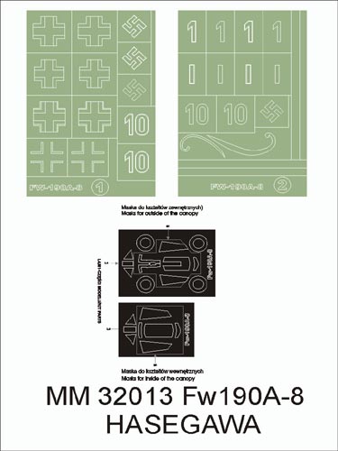 Montex MXMM32013 1:32 Focke-Wulf Fw-190A-8 canopy frame paint masks