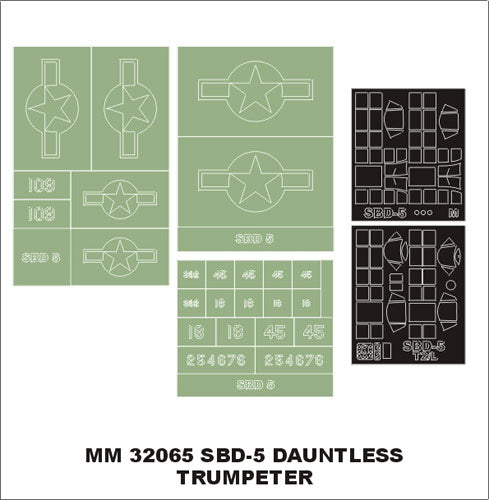 Montex MXMM32065 1:32 Douglas SBD-5 Dauntless canopy frame paint masks