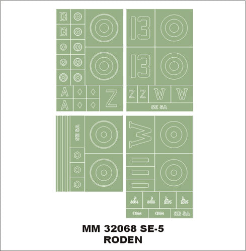 Montex MXMM32068 1:32 Royal_Aircraft_Factory S.E.5a insignia and markings masks