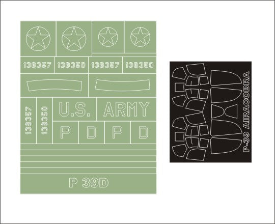 Montex MXMM32072 1:32 Bell P-39 Airacobra canopy frame paint masks