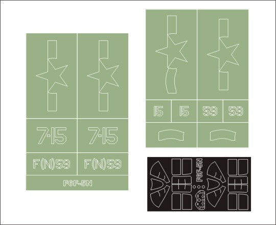 Montex MXMM32073 1:32 Grumman F6F-5N Hellcat canopy frame paint masks