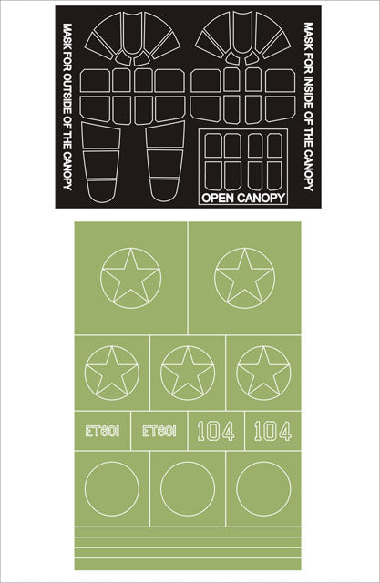 Montex MXMM32085 1:32 Curtiss P-40E Kittyhawk canopy frame paint masks