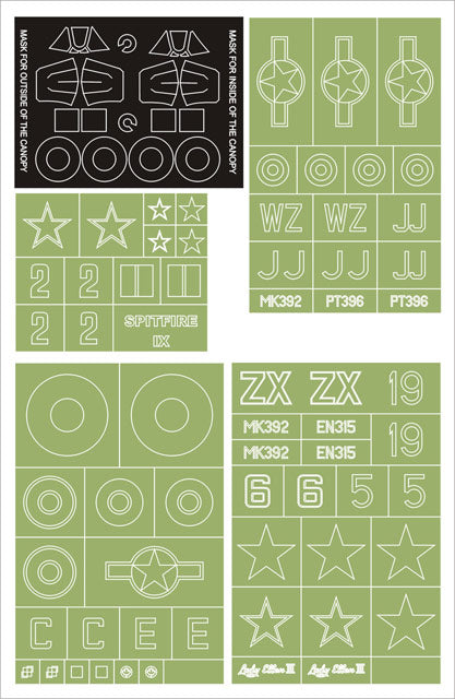 Montex MXMM32086 1:32 Supermarine Spitfire Mk.IX canopy frame paint masks