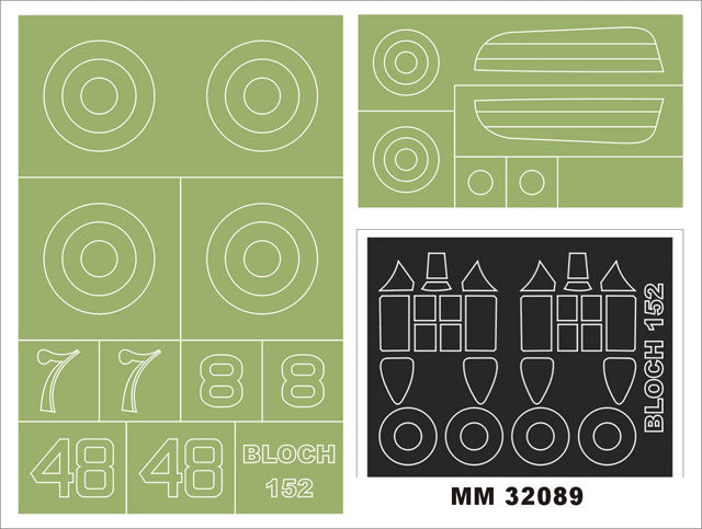 Montex MXMM32089 1:32 Marcel-Bloch MB.152C1 canopy frame paint masks