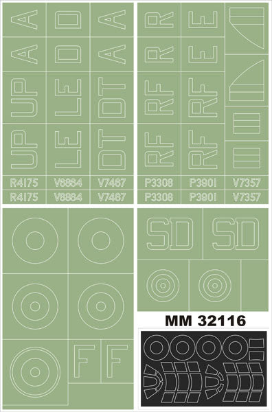 Montex MXMM32116 1:32 Hawker Hurricane Mk.I METAL WINGS canopy frame paint masks