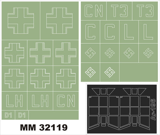 Montex MXMM32119 1:32 Arado Ar-196A-3 canopy frame paint masks