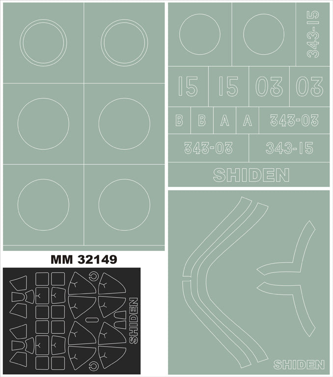 Montex MXMM32149 1:32 Kawanishi N1K2-J SHIDEN canopy frame paint masks