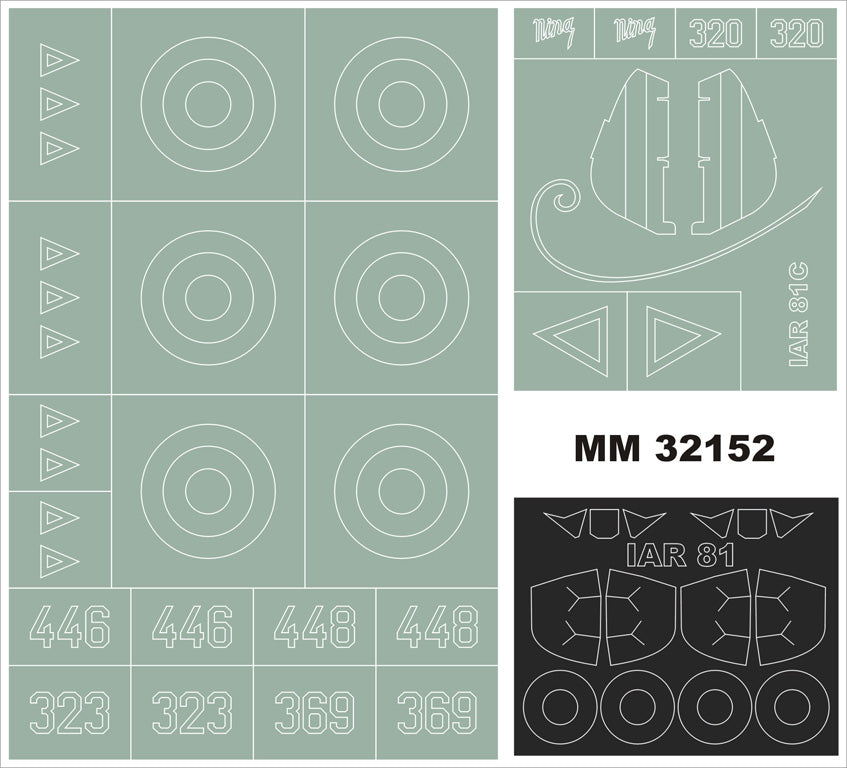 Montex MXMM32152 1:32 IAR IAR-81C Rumanian fighter 2 canopy frame paint mask