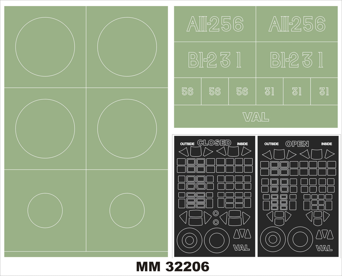Montex MXMM32206 1:32 Aichi D3A1 Val 2 canopy frame paint masks