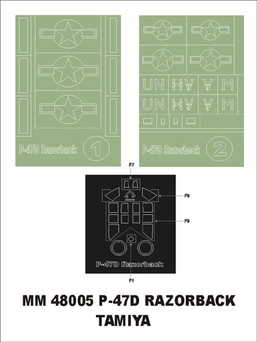 Montex MXMM48005 P-47D Razorback Canopy Paint Masks 1:48