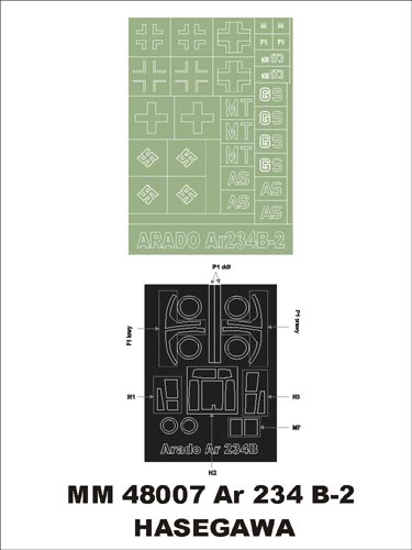 Montex MXMM48007 1:48 Arado Ar-234B-2 1 canopy frame paint masks