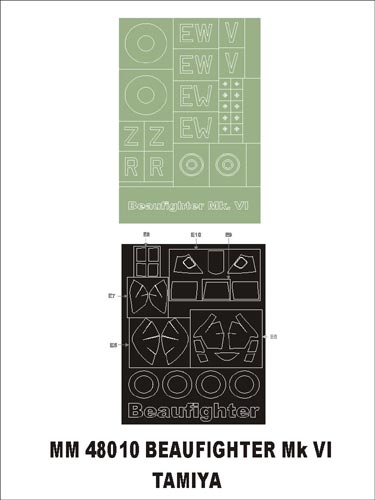 Montex MXMM48010 1:48 Bristol Beaufighter Mk.VI 1 canopy frame paint masks