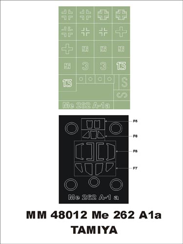 Montex MXMM48012 1:48 Messerschmitt Me-262A-1a canopy frame paint masks