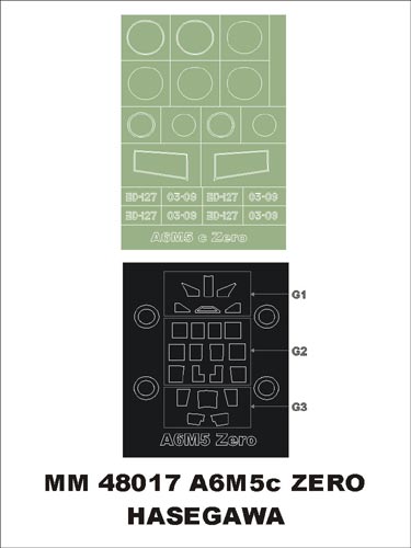 Montex MXMM48017 1:48 Mitsubishi A6M5c Zero canopy frame paint masks