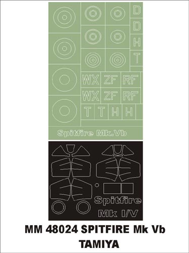 Montex MXMM48024 1:48 Supermarine Spitfire Mk.Vb 1 canopy frame paint masks