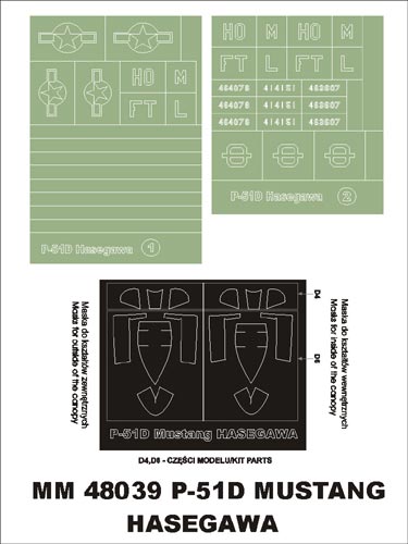 Montex MXMM48039 1:48 North-American P-51D Mustang canopy frame paint masks