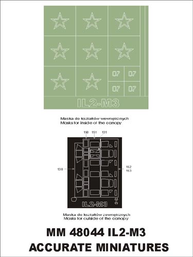 Montex MXMM48044 1:48 Ilyushin Il-2 M3 canopy frame paint masks