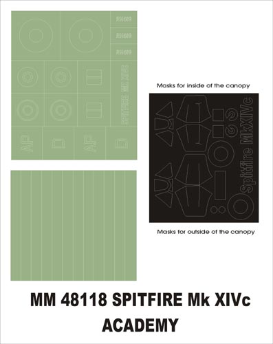 Montex MXMM48118 1:48 Supermarine Spitfire Mk.XIVc canopy frame paint masks