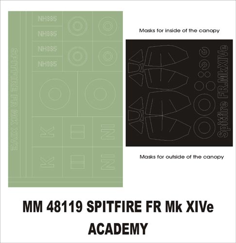 Montex MXMM48119 1:48 Supermarine Spitfire FR Mk XIVe canopy frame paint masks