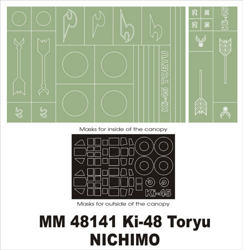 Montex MXMM48141 1:48 Kawasaki Ki-45 Toryu canopy frame paint masks