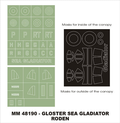 Montex MXMM48190 1:48 Gloster Sea Gladiator canopy frame paint masks