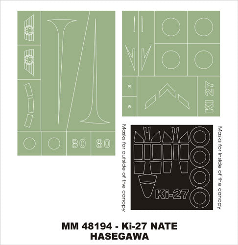 Montex MXMM48194 1:48 Nakajima Ki-27 Nate canopy frame paint masks