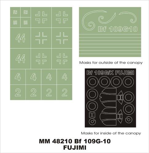 Montex MXMM48210 1:48 Messerschmitt Bf-109G-10 canopy frame paint masks