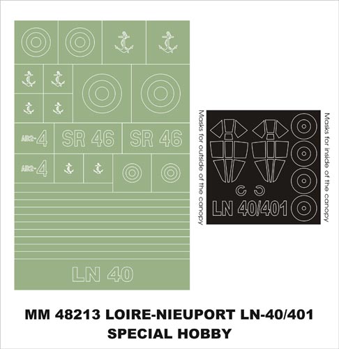 Montex MXMM48213 1:48 Loire-Nieuport LN.40/401 canopy frame paint masks