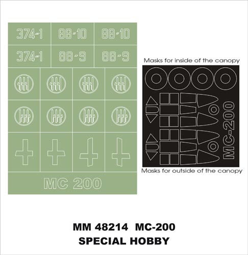Montex MXMM48214 1:48 Macchi C.200 canopy frame paint masks