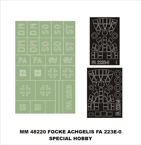 Montex MXMM48220 1:48 Focke-Angelis Fa 223E-0 canopy frame paint masks