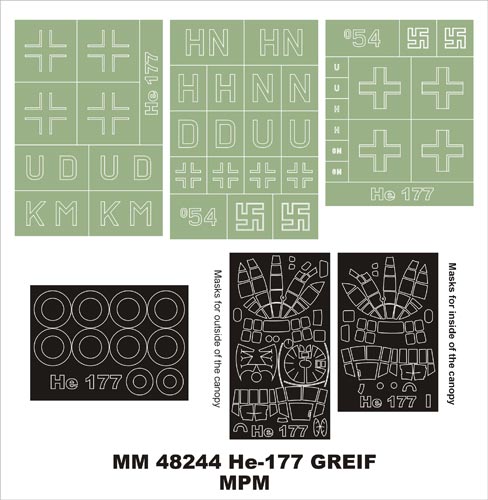 Montex MXMM48244 1:48 Heinkel He-177A-5 canopy frame paint masks