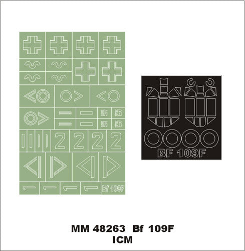 Montex MXMM48263 1:48 Messerschmitt Bf-109F canopy frame paint masks