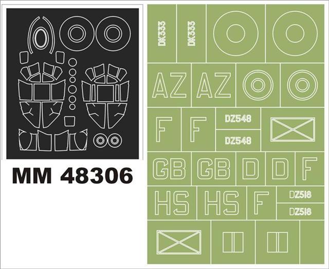 Montex MXMM48306 1:48 de Havilland Mosquito Mk.IV canopy frame paint masks