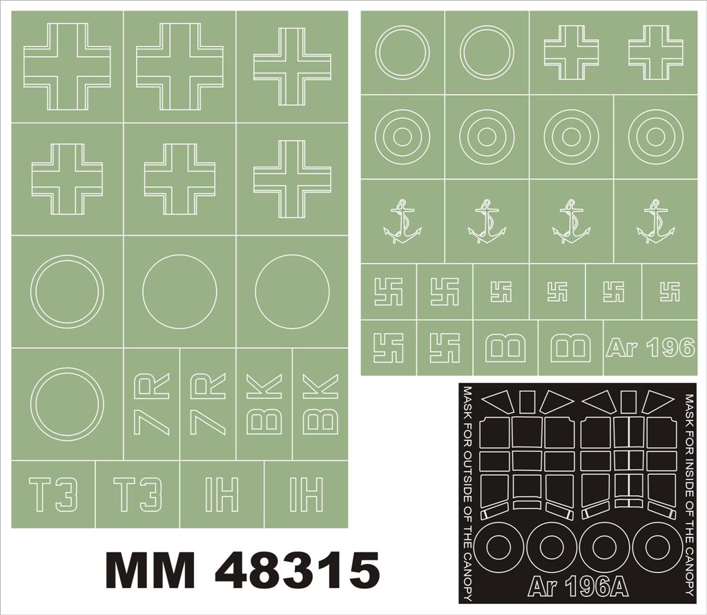 Montex MXMM48315 1:48 Arado Ar-196A-2Ar-196A-5 canopy frame paint masks