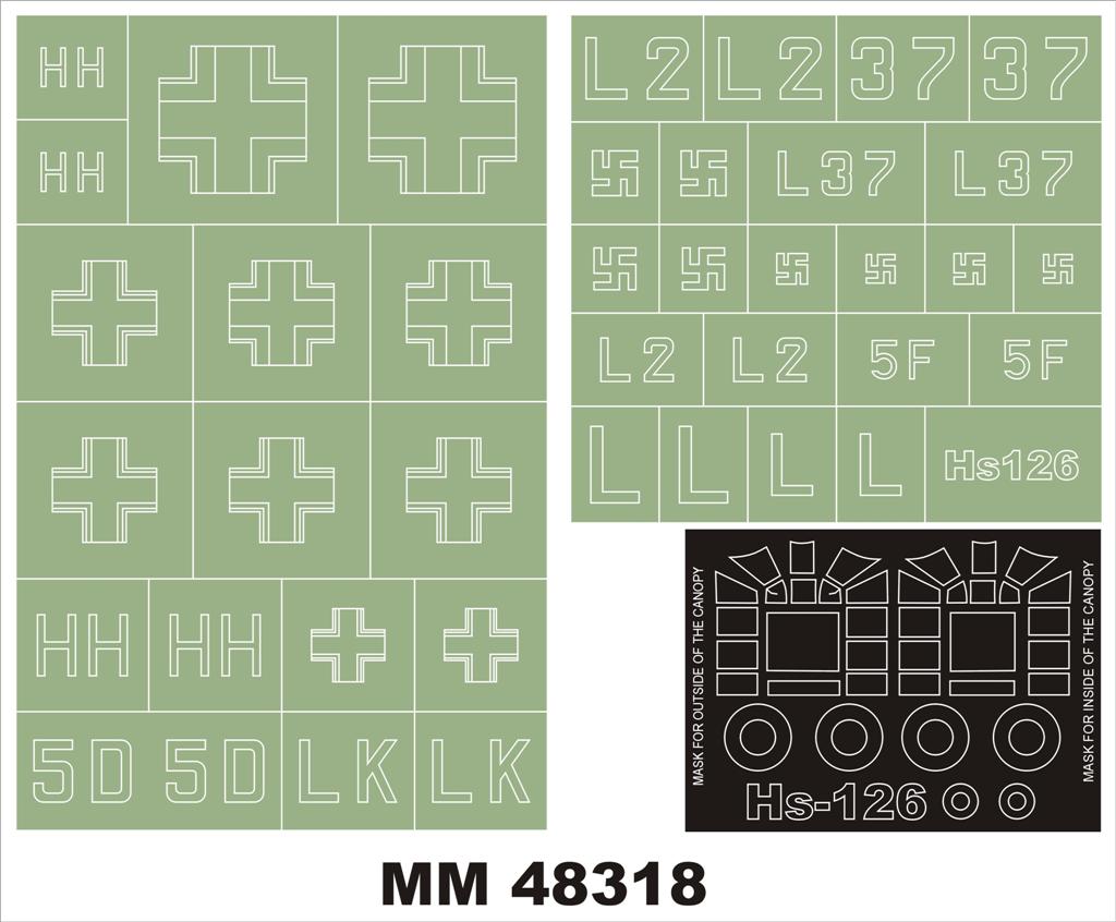 Montex MXMM48318 1:48 Henschel Hs-126 canopy frame paint masks