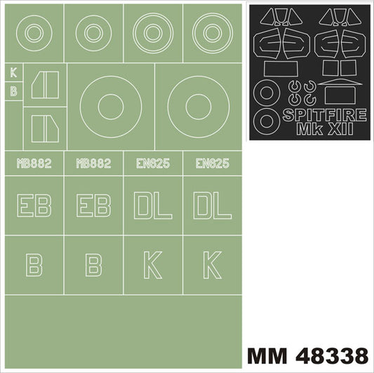 Montex MXMM48338 1:48 Supermarine Spitfire Mk.XII canopy frame paint masks
