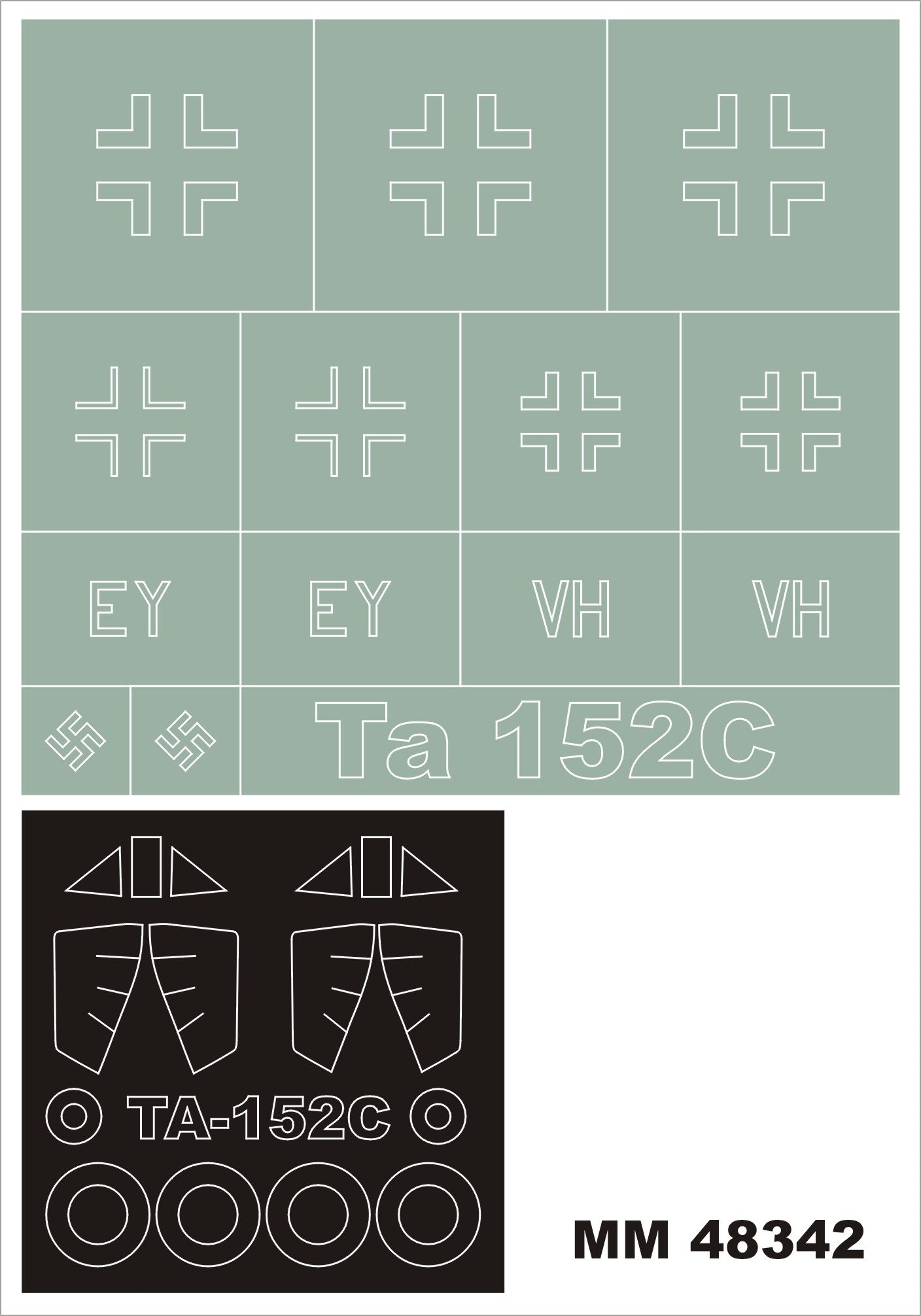 Montex MXMM48342 1:48 Focke-Wulf Ta-152 canopy frame paint masks