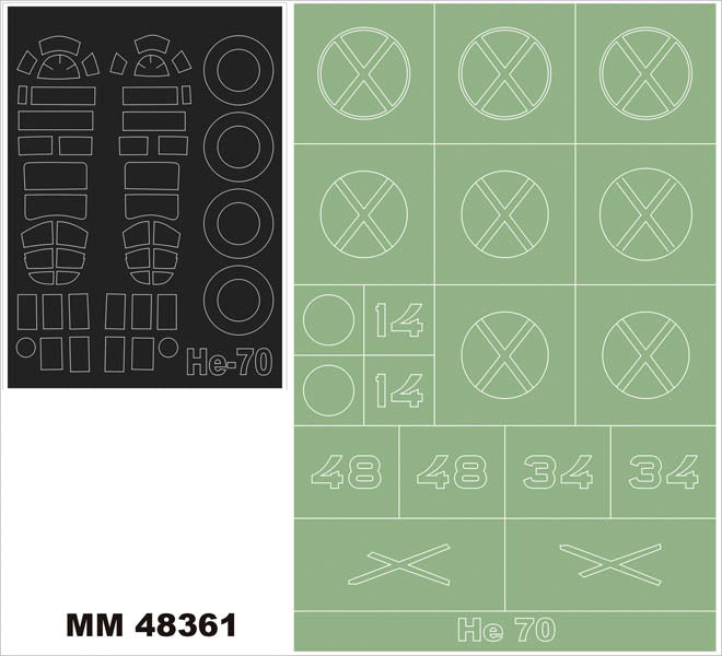 Montex MXMM48361 1:48 Heinkel He-70 canopy frame paint masks