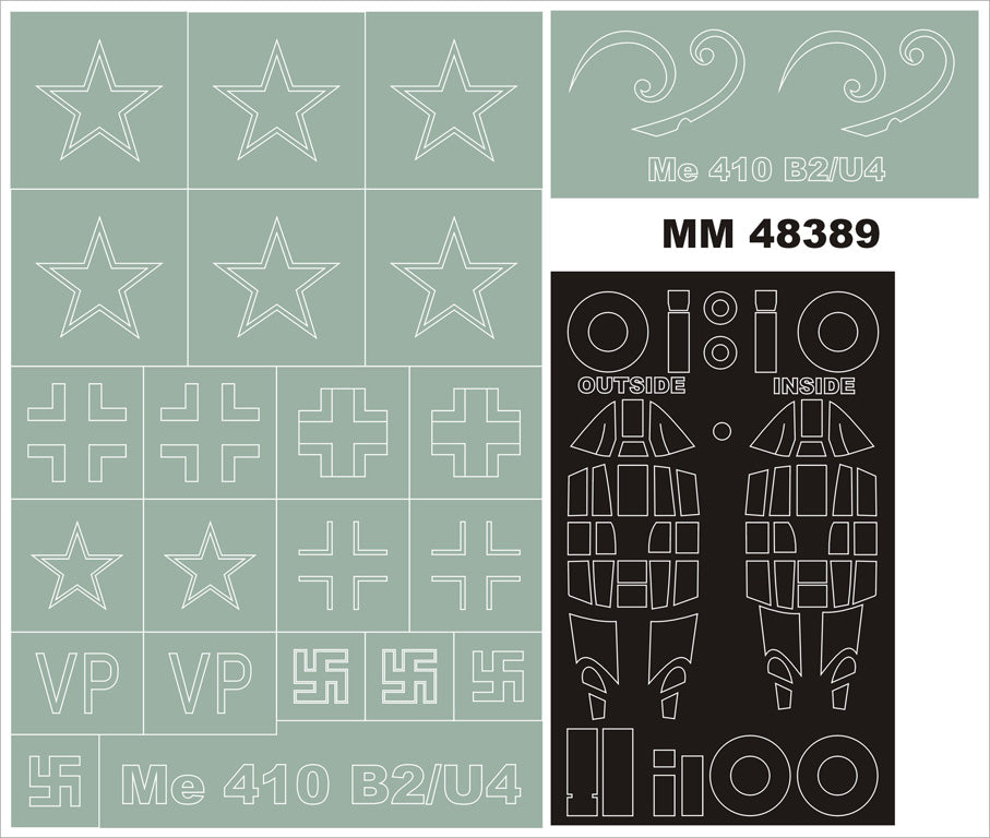 Montex MXMM48389 1:48 Messerschmitt Me-410B-2 canopy frame paint masks