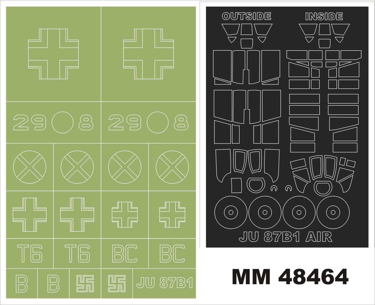 Montex MXMM48464 1:48 Junkers Ju-87B-1 'Stuka' 2 canopy frame paint masks