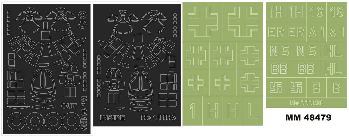 Montex MXMM48479 1:48 Heinkel He-111H-6 2 canopy frame paint masks