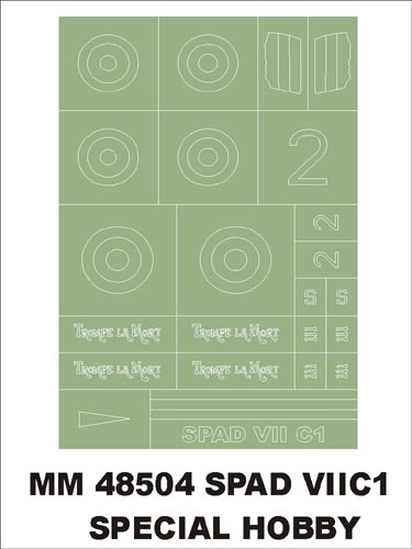Montex MXMM48504 1:48 Spad VIIC.1 insignia and markings masks