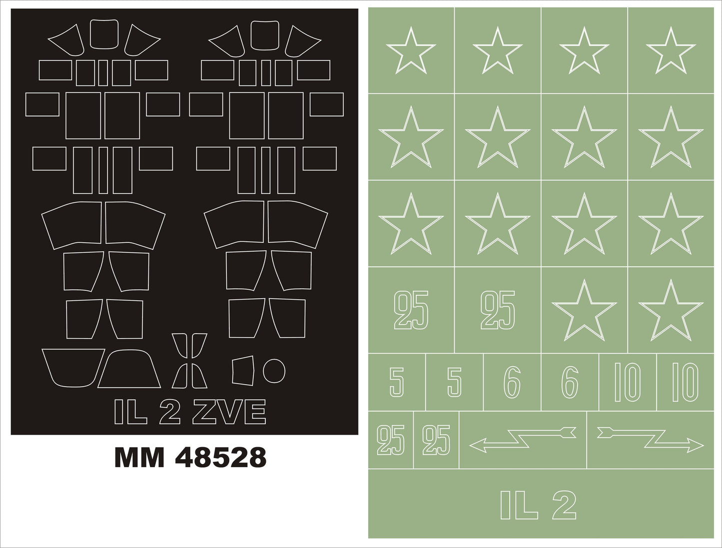 Montex MXMM48528 1:48 Ilyushin Il-2 Stormovik 2 canopy frame paint mask