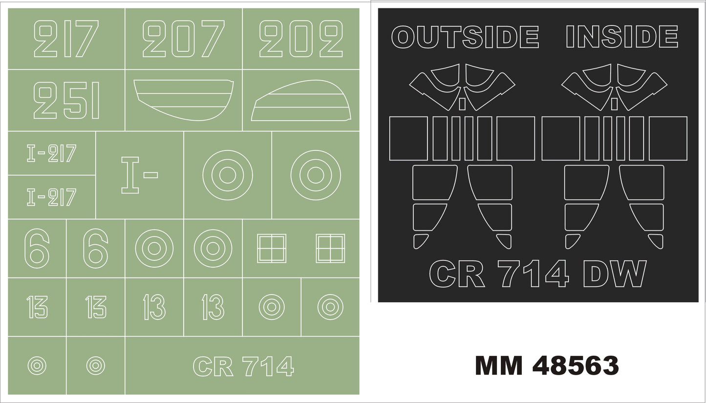 Montex MXMM48563 1:48 Caudron-Renault CR.714 2 canopy frame paint masks